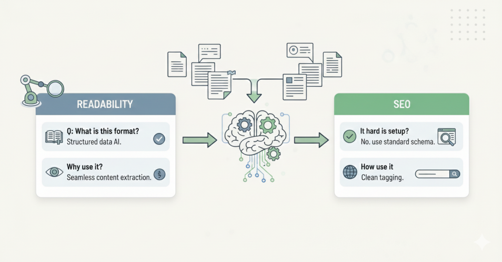 AI systems organizing content for better readability and SEO