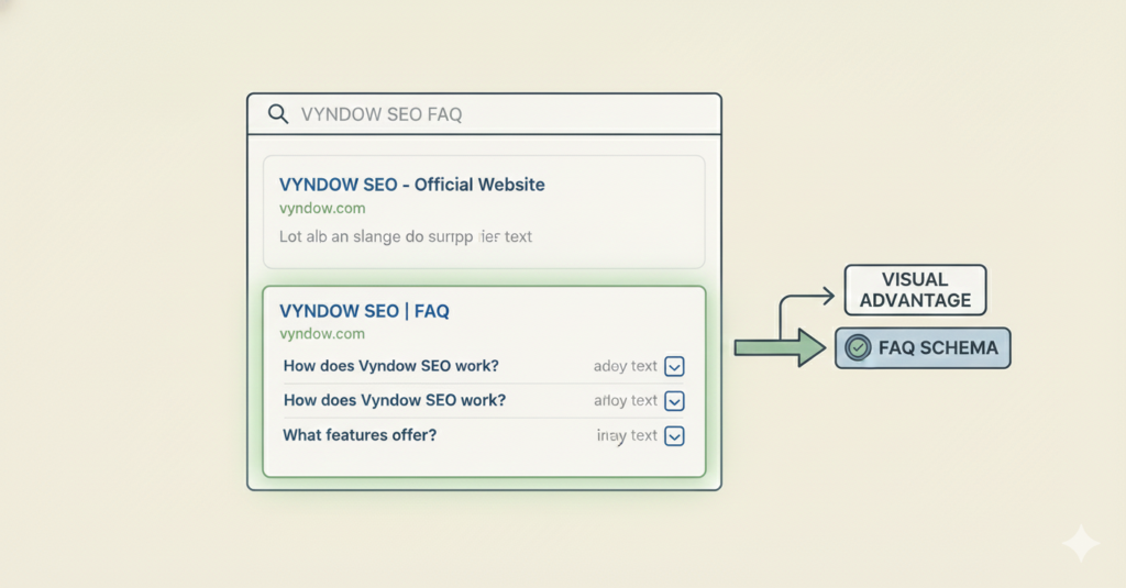 search engine results page with highlighted rich snippets