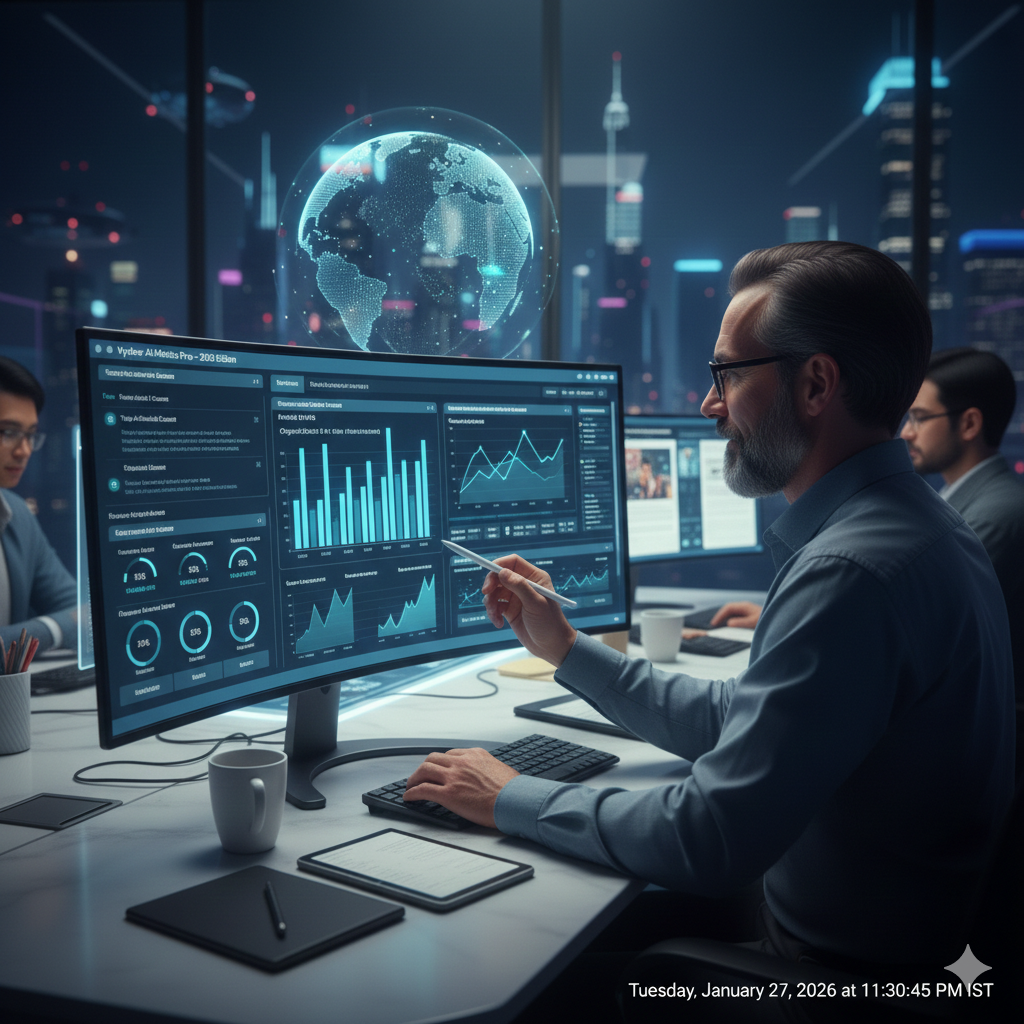 analyzing AI-driven content evaluation metrics on a computer screen